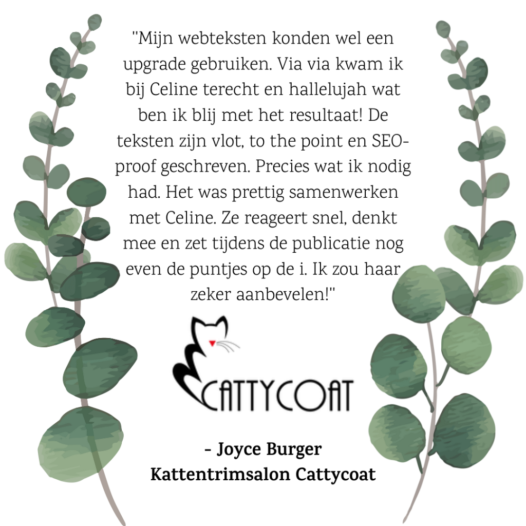 Review Cattycoat over tekstschrijver Celinetypemachine